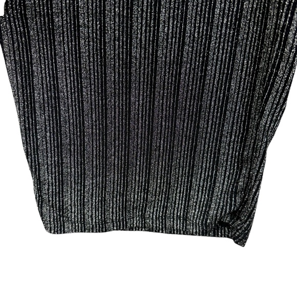 Sangria Wide Leg Pants Size Large Silver Black Stripe Stretchy - Picture 6 of 8